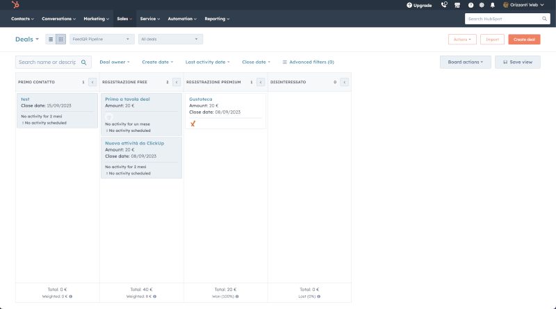 HubSpot deals update